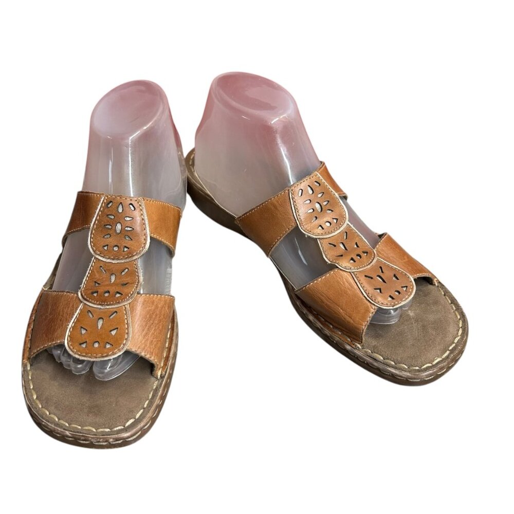 Natural Soul Naturalizer Womens Leather Minimalist Sandals Size 10